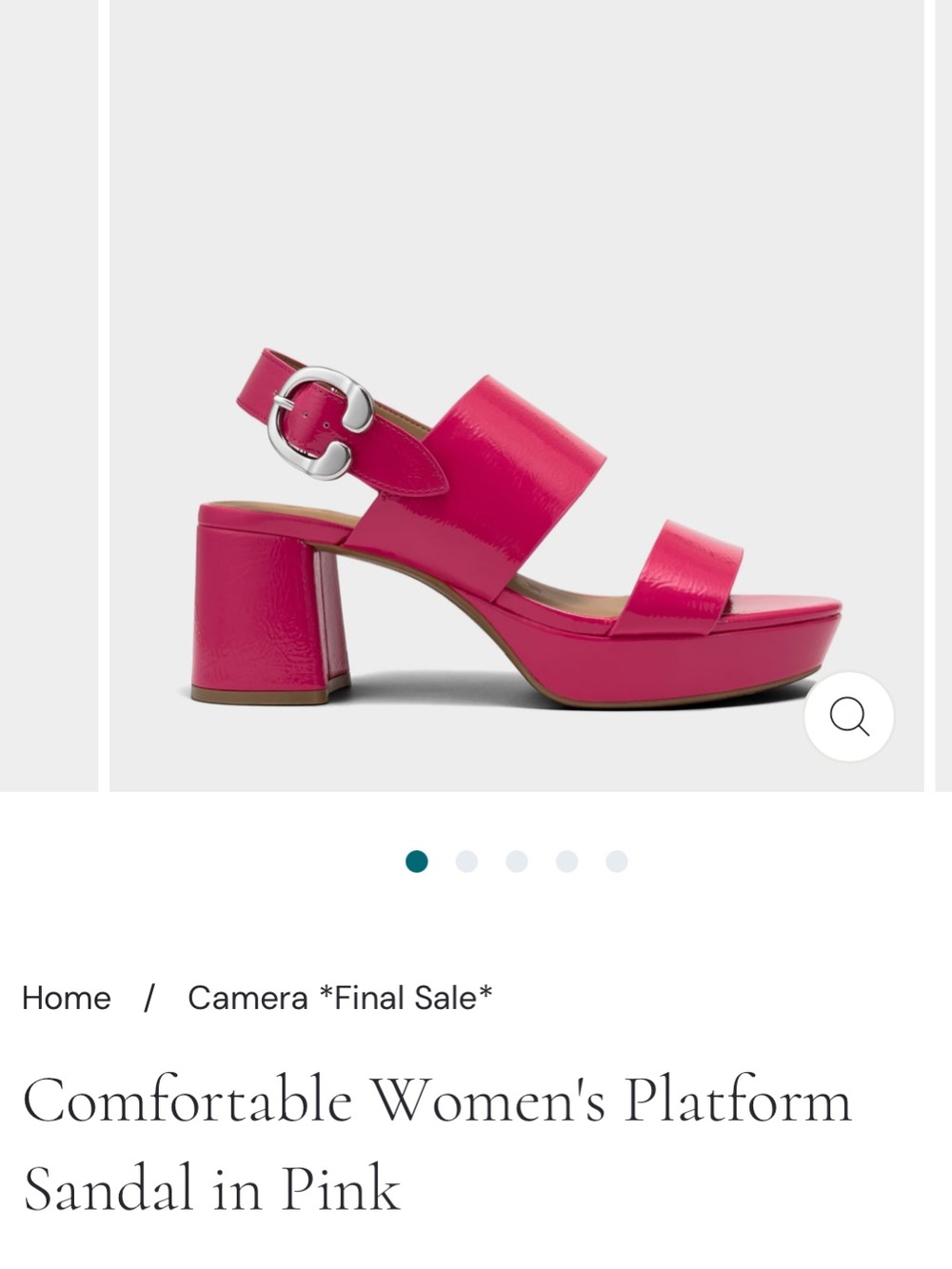 AEROSOLES Comfortable Women’s Platform Sandal in Fuschia Pink NWT